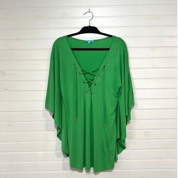 Melissa Odabash Size Medium Kimono Swim Cover Up Top Green Flowy Modal - Picture 1 of 9